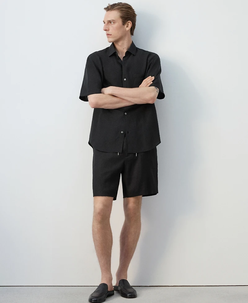 Mango Men's Fluid Short-Sleeve Shirt