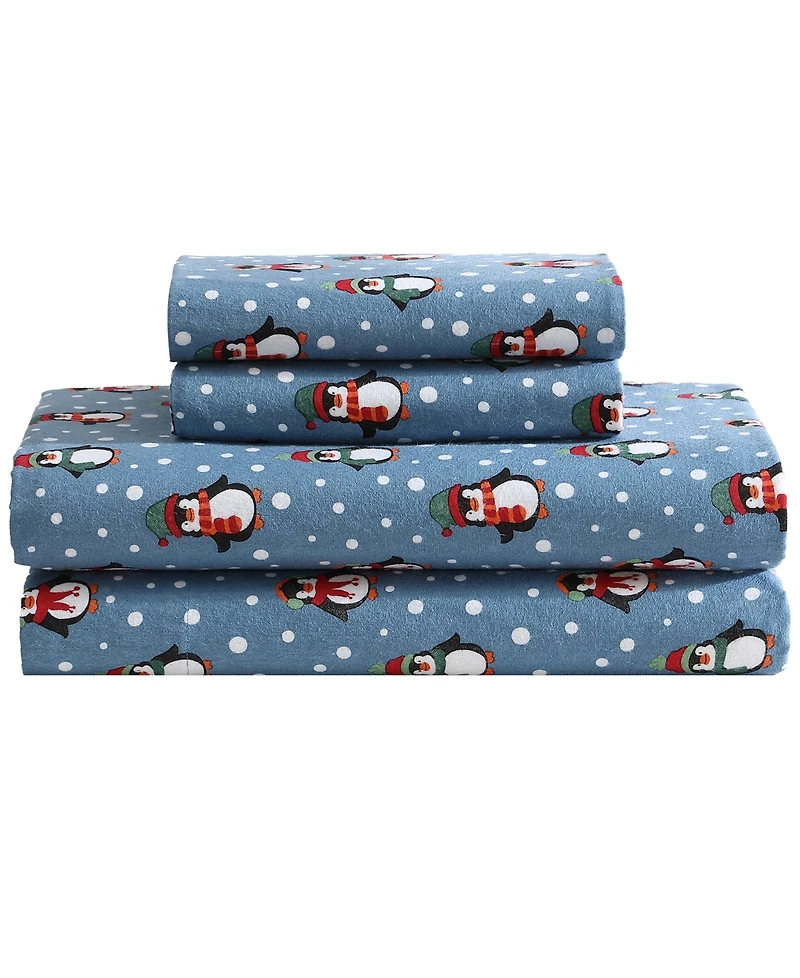 Winter Nights Cotton Flannel Queen Sheet Set