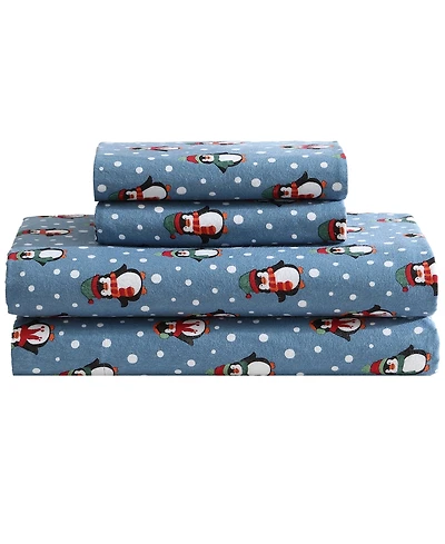 Winter Nights Cotton Flannel Queen Sheet Set