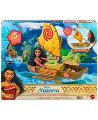 Disney Princess Moana Ocean Voyager Canoe Playset, 38 cm Floating Boat, Fashion Doll Playset, Ages 3+