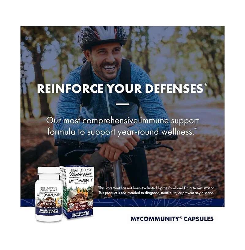 Host Defense MyCommunity Capsules - 17 Species Blend Mushroom Supplement for Immune Support