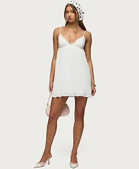 Edikted Women's Lacey Pleated Chiffon Mini Dress