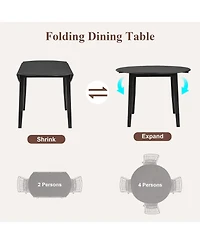 flynama Extendable Round Folding Dining Table for 2-4, Space-Saving