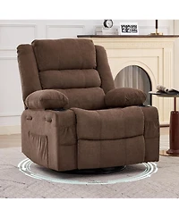 gaomon Wide 360degree(s) Swivel Rocker Recliner for Adults, Cup Holder - Upholstered Deep Seat Linen Lazy Boy Chair for Living Room and Nursery