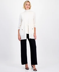 Anne Klein Women's Open-Front Buttoned-Pocket Cardigan
