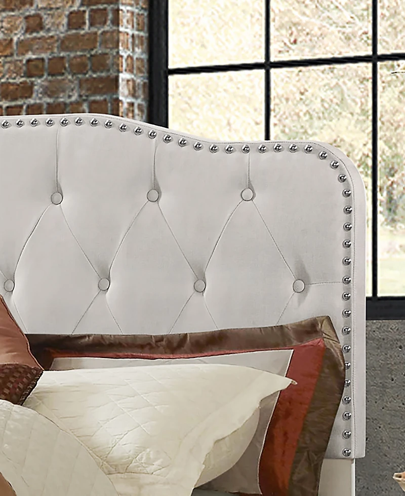 Best Quality Furniture 48.5" Fabric Twin Panel Bed with Linen Upholstery