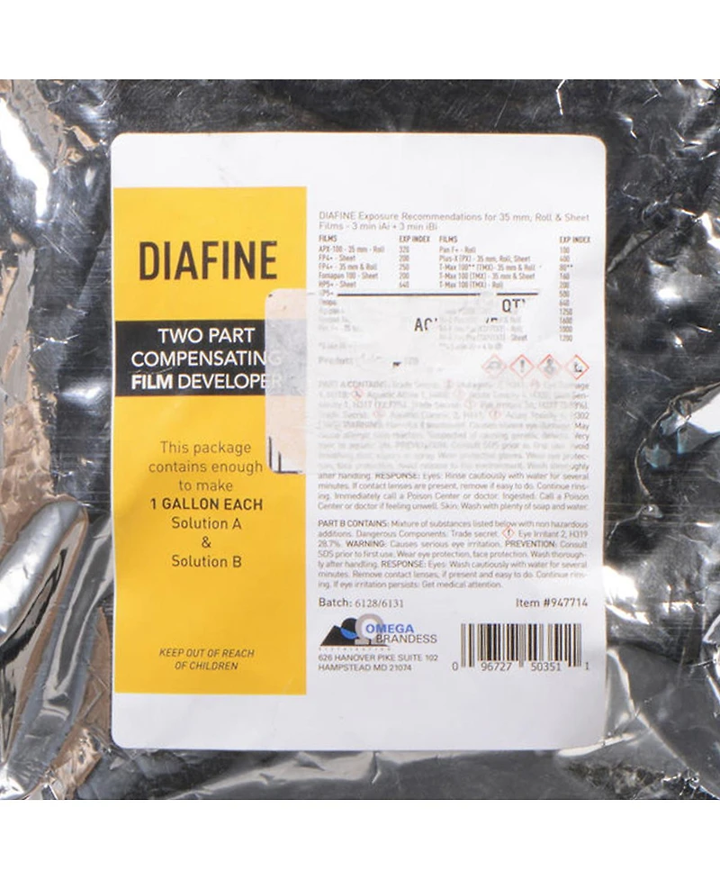 Acufine Diafine 2 Bath Film Developer Concentrate, Makes 1 Gal. of Solution