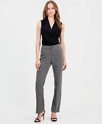Anne Klein Women's Mid Rise Fly-Front Bootcut Pants