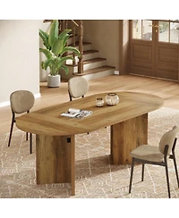 Slickblue 63 Inch Dining Table with Strip Base for Modern Dining Room