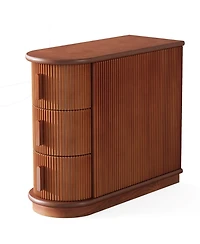 Slickblue Wooden 3 Drawer Nightstand for Bedside and Small Spaces