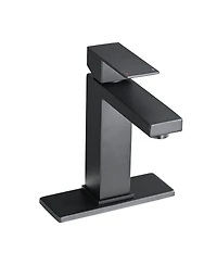 Phying Bathroom Faucet Single Hole, Single Handle Stainless Steel Faucet for Bathroom Sink with Deckplate and Drain Assembly