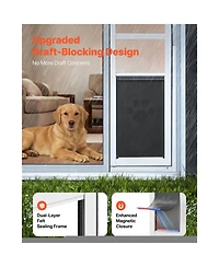 Cozito Dog Door for Sliding Glass Door Adjustable Height Extra Large Flap 180 Degree Swing