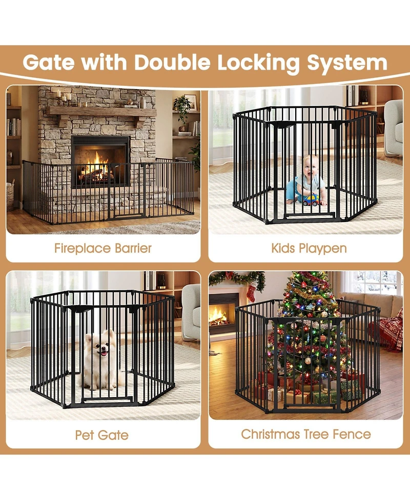 Cozito Extra Wide 6-Panel Adjustable Gate Fits 34.5-154 in Openings