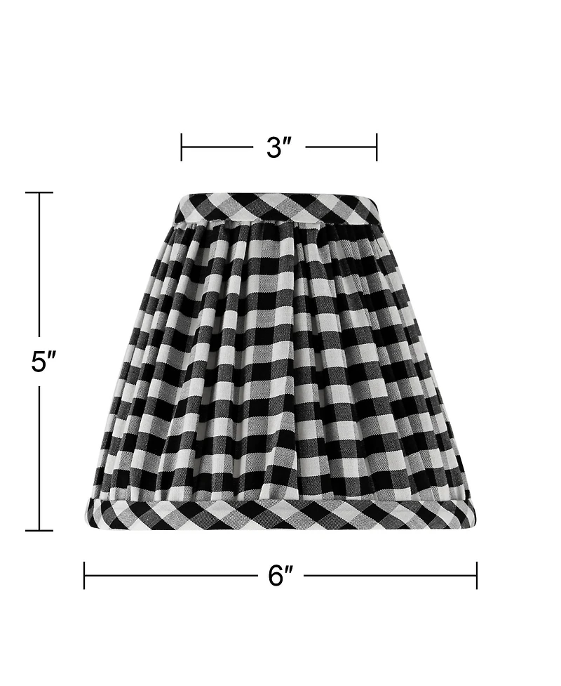 Springcrest Gingham Plaid Pleated Cotton Clip-On Empire Shade (3x6x5