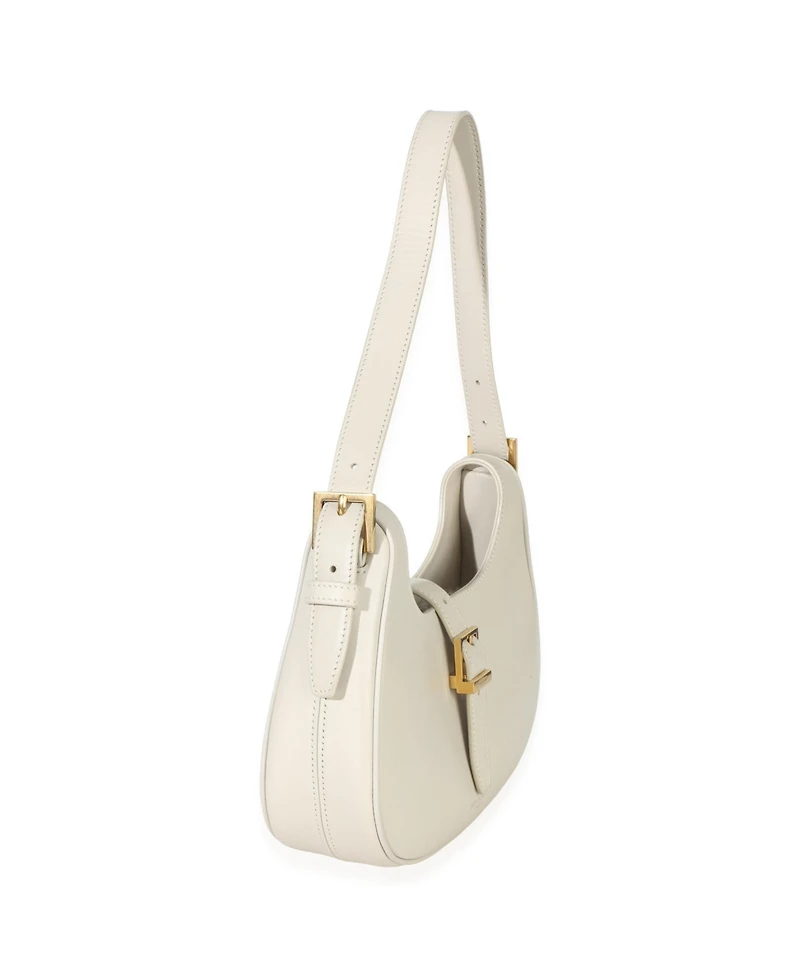 Pre-Owned Saint Laurent Cream Smooth Calfskin Le Fermoir Hobo