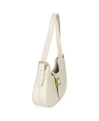 Pre-Owned Saint Laurent Cream Smooth Calfskin Le Fermoir Hobo