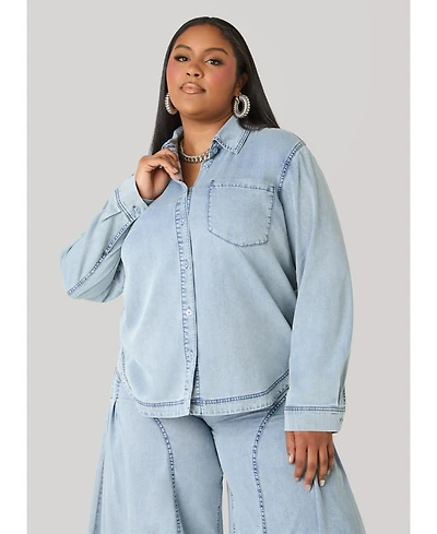 Ashley Stewart Women's Chambray Shirt