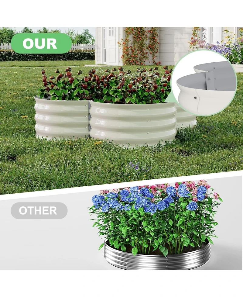 Xo 2-Pack 4x4x1FT Galvanized Raised Garden Bed, Metal Planter Boxes with Open Bottom for Vegetables Flowers Herbs, Outdoor Garden Bed