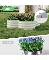 Xo 2-Pack 4x4x1FT Galvanized Raised Garden Bed, Metal Planter Boxes with Open Bottom for Vegetables Flowers Herbs, Outdoor Garden Bed