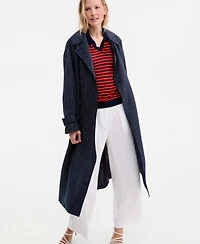 Tommy Hilfiger Women's Nautical Stripe Trench Coat