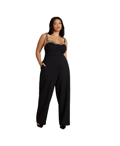 Eloquii Women's Metal Drama Jumpsuit