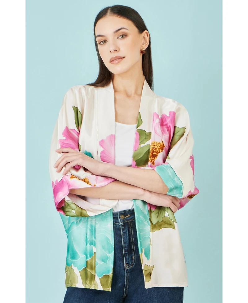 Yumi Women's Floral Print Relaxed Jacket