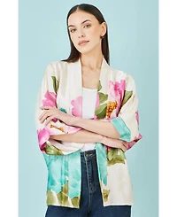 Yumi Women's Floral Print Relaxed Jacket