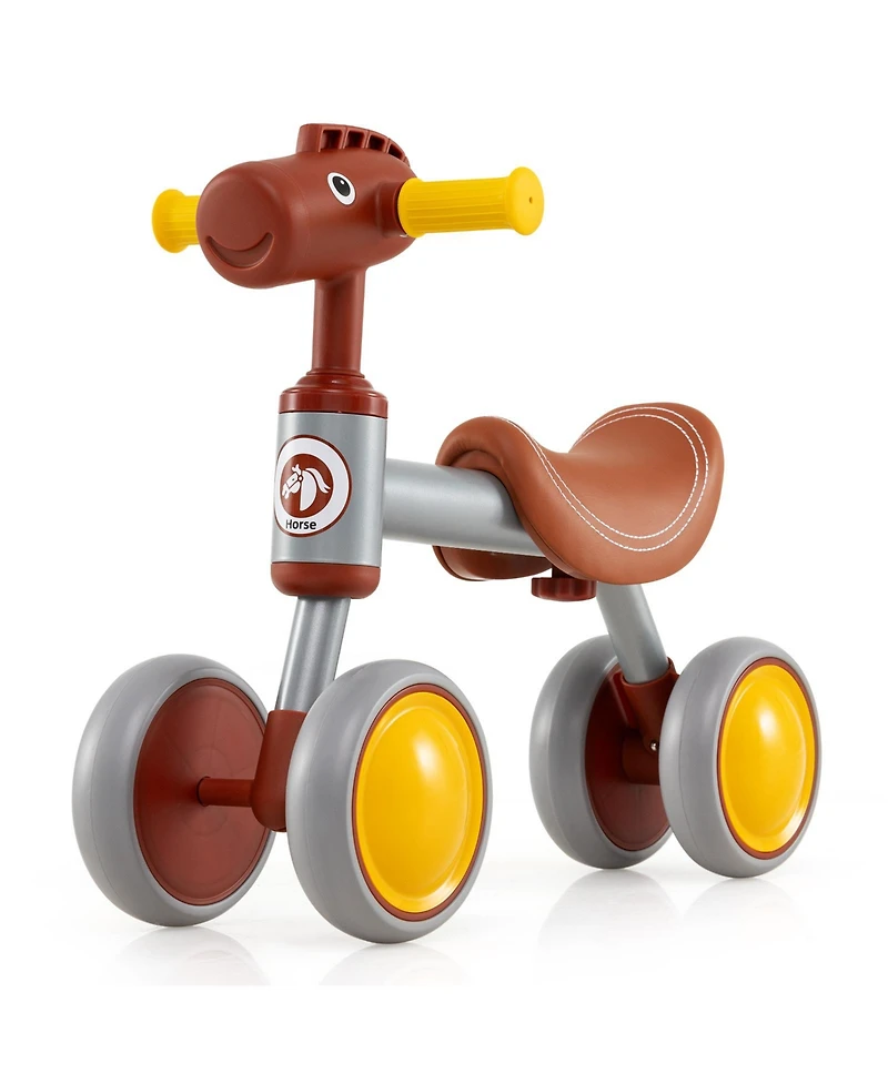 Gymax Baby Balance Bike Toddler First Bike w/ Pu Leather Seat and Eva Foam Wheels