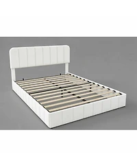 gaomon Velvet Upholstered Platform Bed with 4 Storage Drawers - Adjustable Headboard, No Box Spring Needed