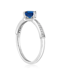 Simona Radiant Center Sapphire and Clear Cz Ring