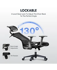 FlexiSpot C3FM Ergonomic Mesh Office Chair – Adjustable Headrest, Lumbar Support, Swivel Desk for Home