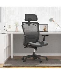 FlexiSpot C3FM Ergonomic Mesh Office Chair – Adjustable Headrest, Lumbar Support, Swivel Desk Chair for Home Office