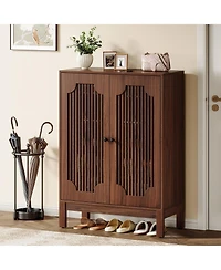 Slickblue Modern Shoe Cabinet with Adjustable Shelves for Entryway