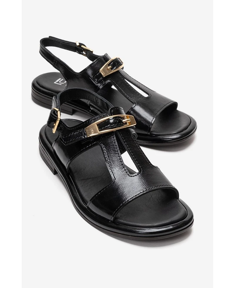 Forever & Always Shoes Women's Auren Leather Buckle Sandal