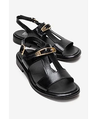Forever & Always Shoes Women's Auren Leather Buckle Sandal