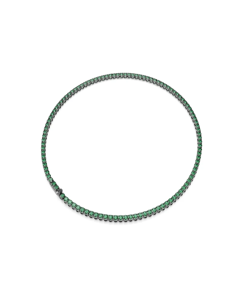 Swarovski Ruthenium-Plated Matrix Tennis Necklace