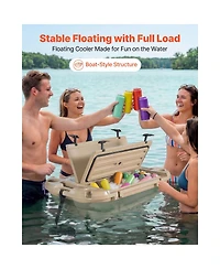 Cozito Floating Cooler 40 Qt Ice Chest with Dry Storage and Tow Rope