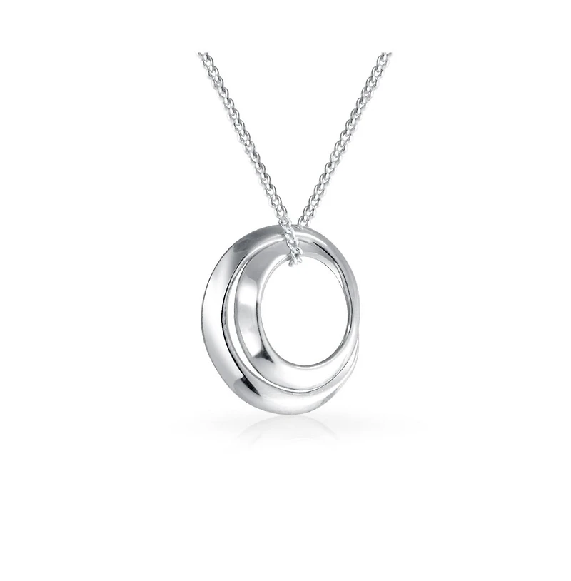 Bling Jewelry Eternal Circle Inspirational Words Friends Forever Mother Daughter Pendant Necklace Sterling Silver