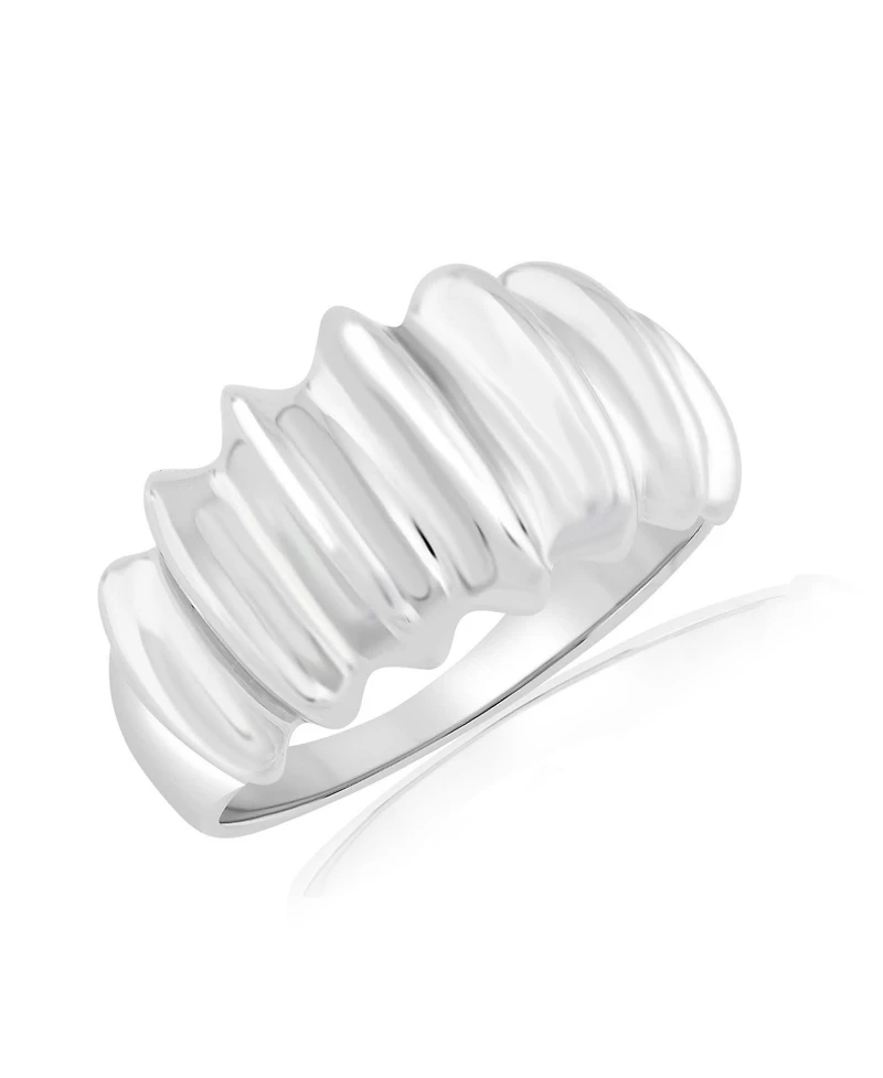 Simona Polished Designed Textured Ring