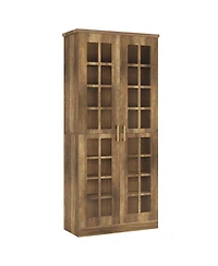 Slickblue Modern Shoe Cabinet with 8 Tier Adjustable Storage Shelves