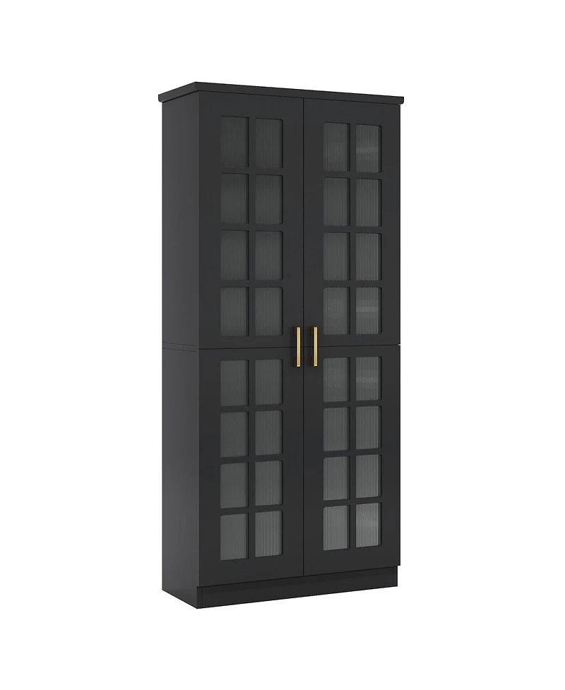 Slickblue Modern Shoe Cabinet with 8 Tier Adjustable Storage Shelves