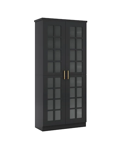 Slickblue Modern Shoe Cabinet with 8 Tier Adjustable Storage Shelves