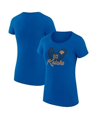 G-iii 4Her by Carl Banks Women's New York Knicks Super-Slim Fit Lightweight Leopard Heart T-Shirt