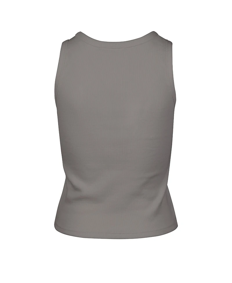 '47 Brand Women's Gray New York Knicks Cropped Skyhook Baby Rib Tank Top