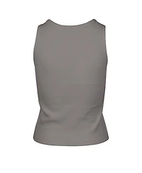 '47 Brand Women's Gray New York Knicks Cropped Skyhook Baby Rib Tank Top