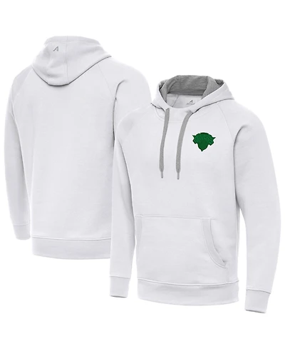 Antigua Men's White New York Knicks St. Patrick's Day Victory Raglan Pullover Hoodie