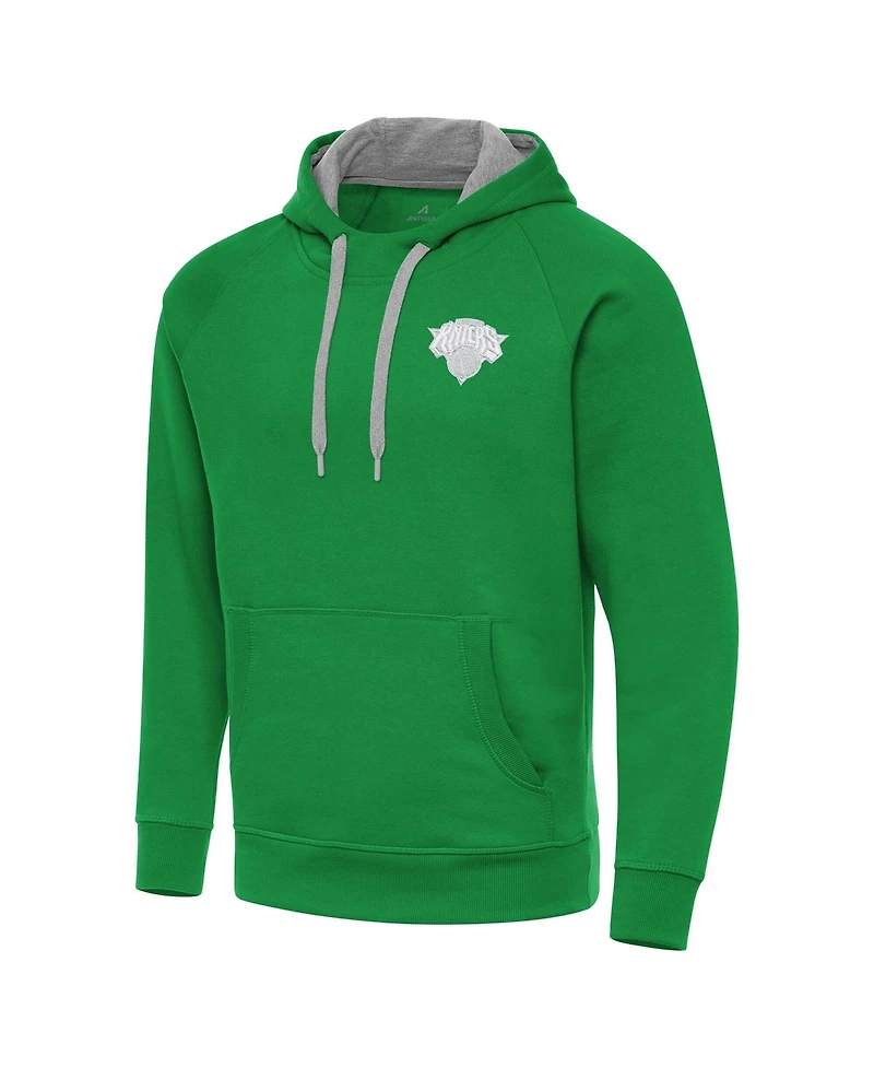 Antigua Men's Kelly Green New York Knicks St. Patrick's Day Victory Raglan Pullover Hoodie