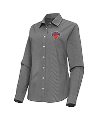 Antigua Women's New York Knicks Porter Woven Long Sleeve Button-Up Shirt