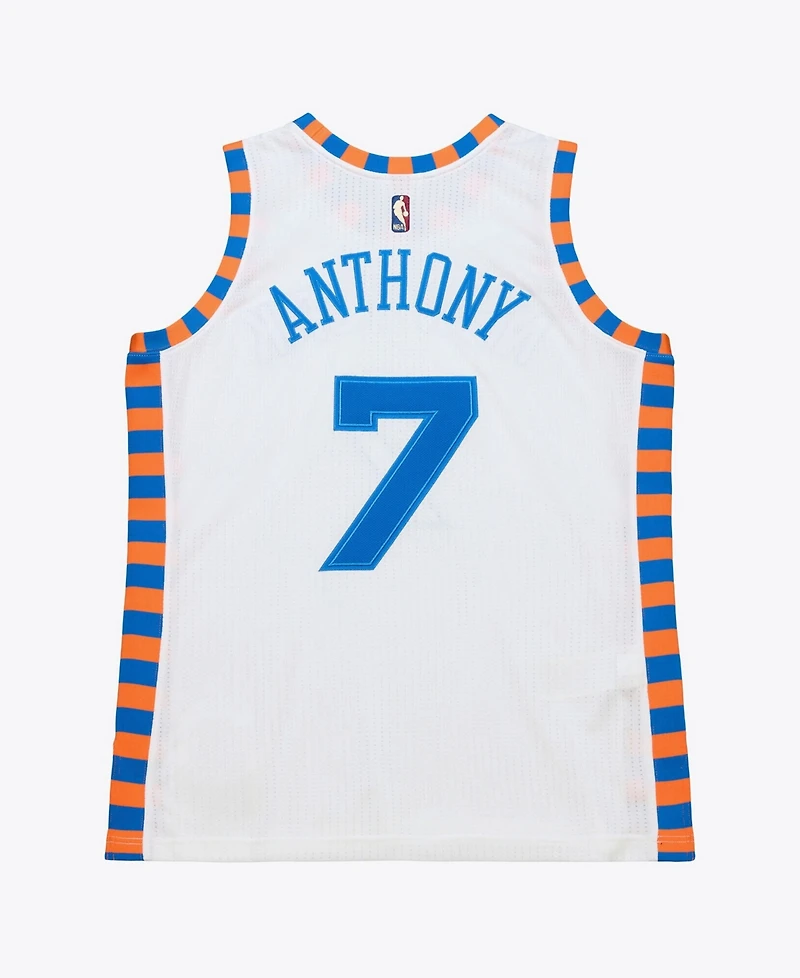 Mitchell & Ness Men's Carmelo Anthony White New York Knicks 2015-16 Hardwood Classics Authentic Jersey