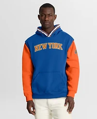 Fanatics Men's Blue/Orange New York Knicks Half Court Shot Clock Fastbreak Hoodie